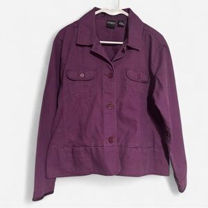 Y2K Erika Women's Purple Jean Jacket, Size XL